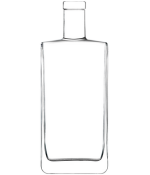 Bouteille en verre extra-blanc pour spiritueux, modèle Long Island, 100CL, bague plate
