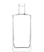 Bouteille en verre extra-blanc pour spiritueux, modèle Long Island, 70CL, bague plate