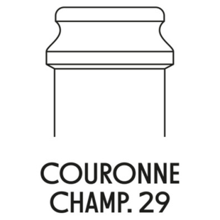 Schéma de la bague pour bouteille de Champagne, modèle Couronne 29, conçue pour une capsule.