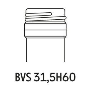 Schéma de la bague à vis pour bouteille de vin, modèle BVS 31,5H60.