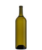 Bouteille type Bordelaise 150 cl. Bouteille de vin au corps cylindrique élancé, épaule marquée et piqûre, en verre teinté Antique.